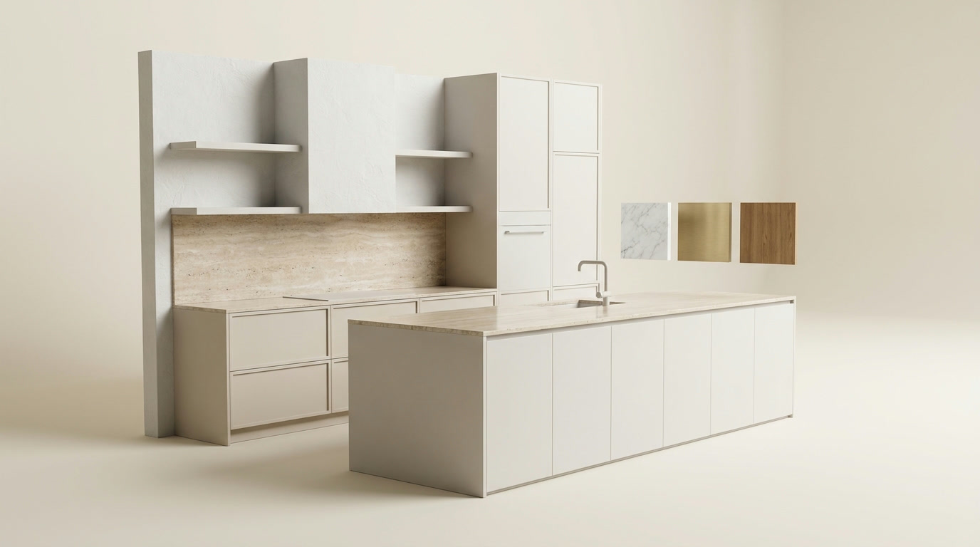 3D design visualization of a kitchen